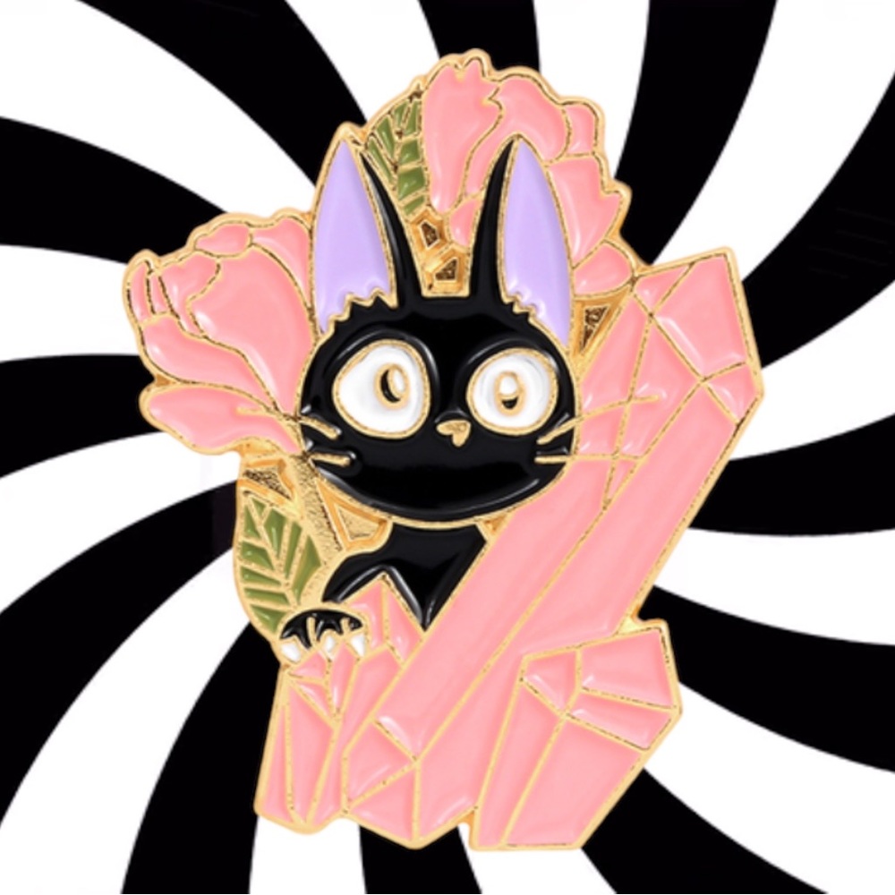Adorable JiJi in the gemstones from KiKi’s Delivery Service lapel jacket pin